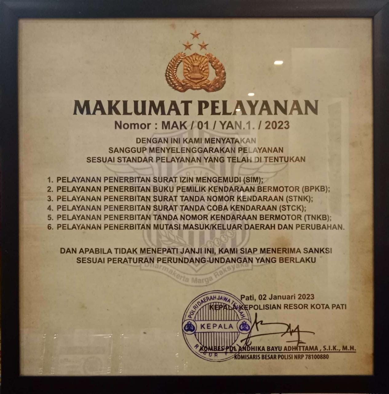 Maklumat Pelayanan 